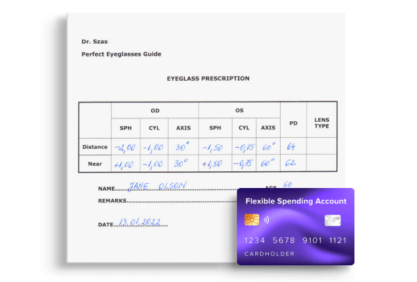 Fsa card for glasses on sale